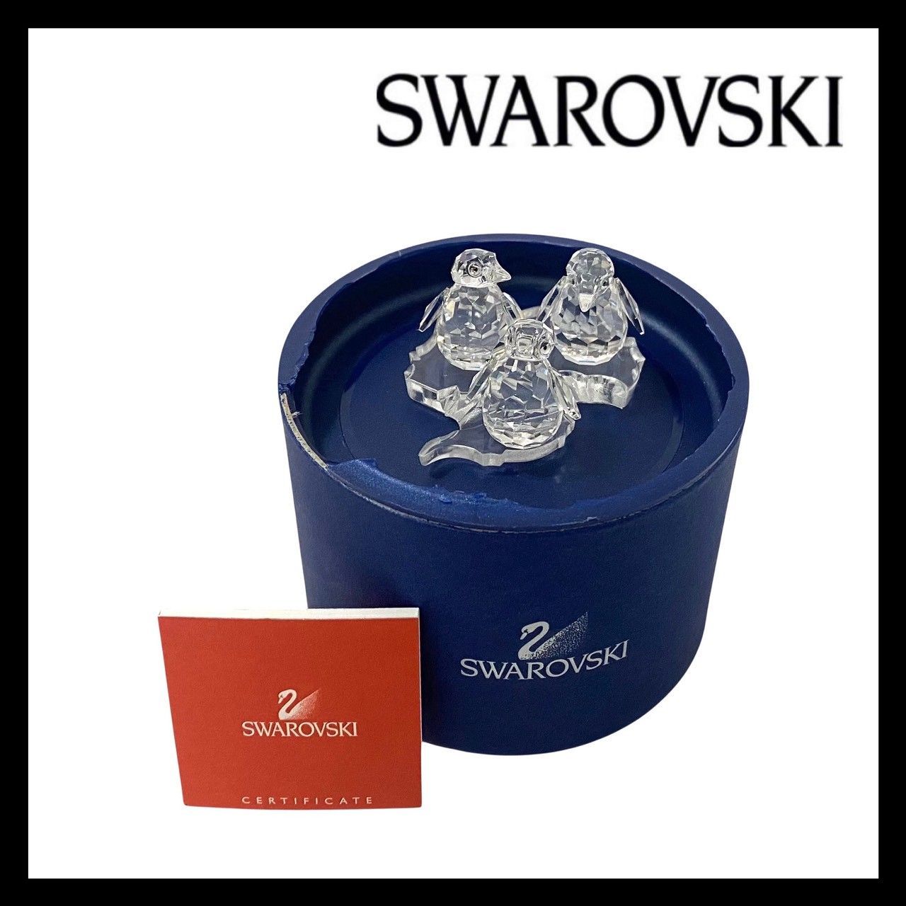 SWAROVSKI】ベビーペンギン 3羽セット クリスタル 209588 ガラス 置物 