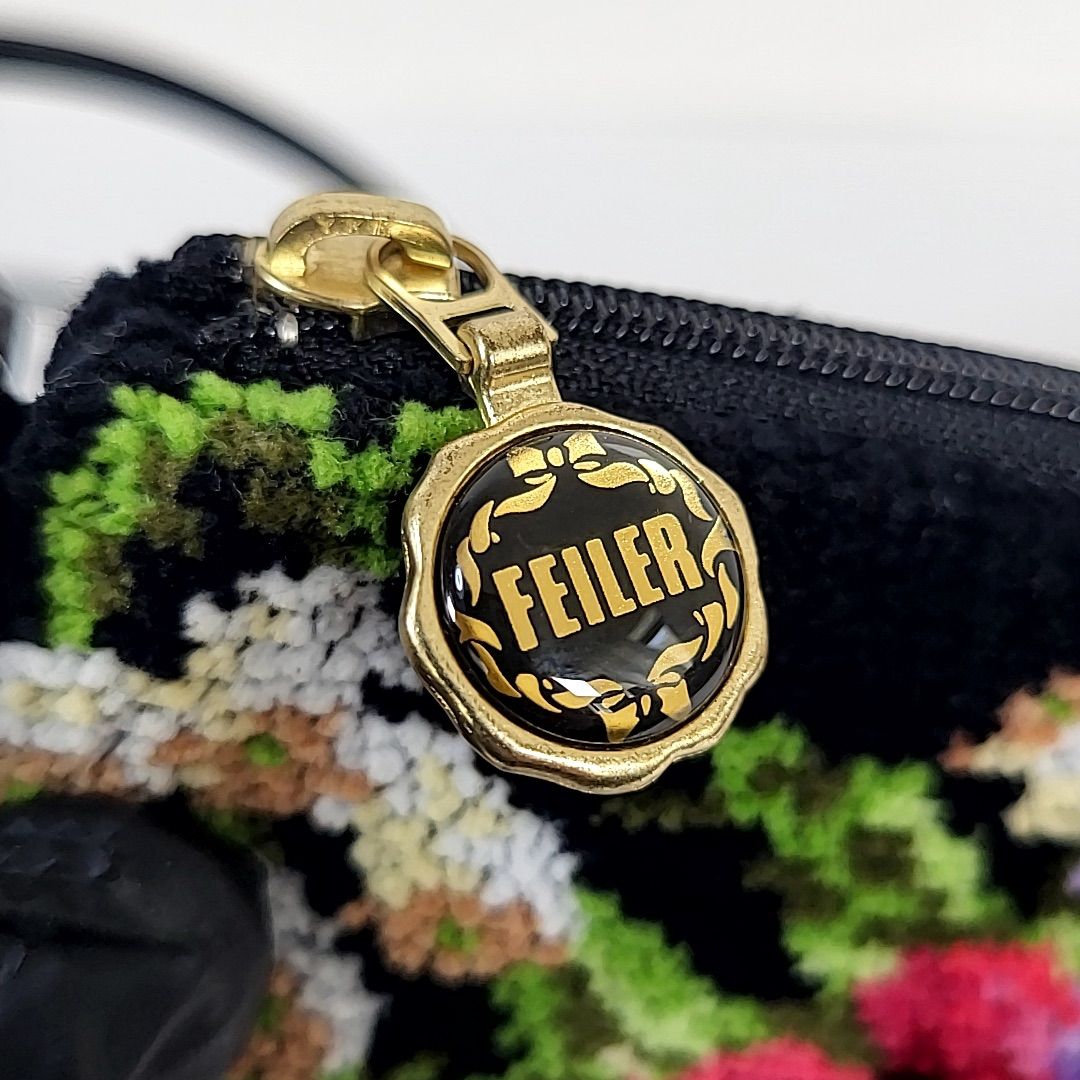 B-15 タグ付・未使用 FEILER フェイラー ショルダーバッグ 花柄 刺繍 