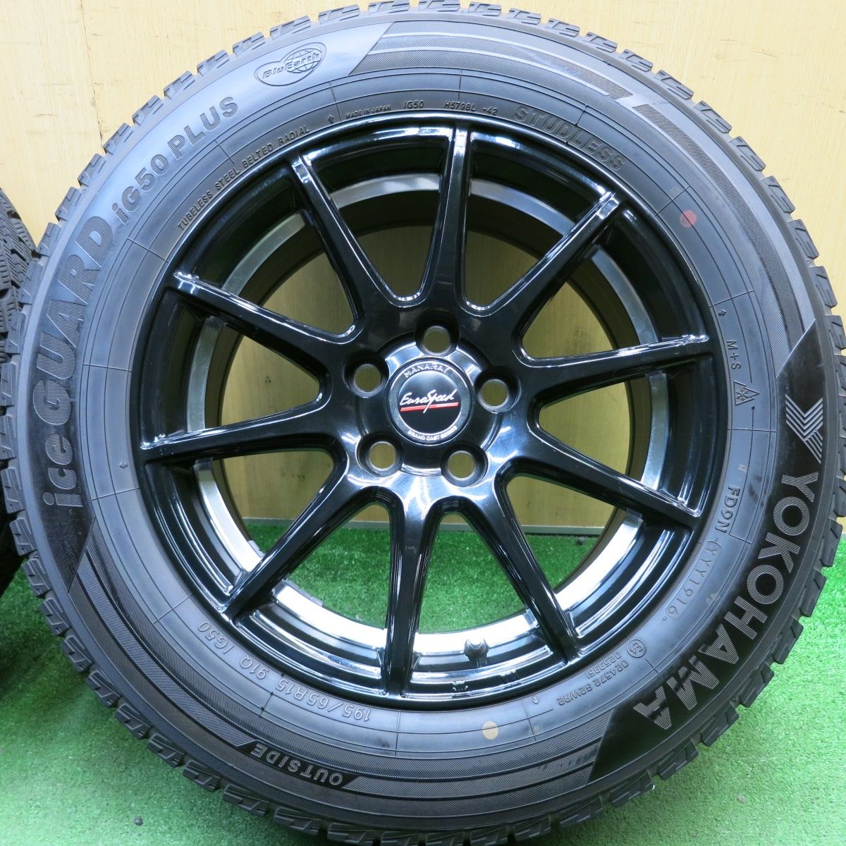 バリ溝！9分☆プリウス 等 195/65R15 スタッドレス ヨコハマ アイス 