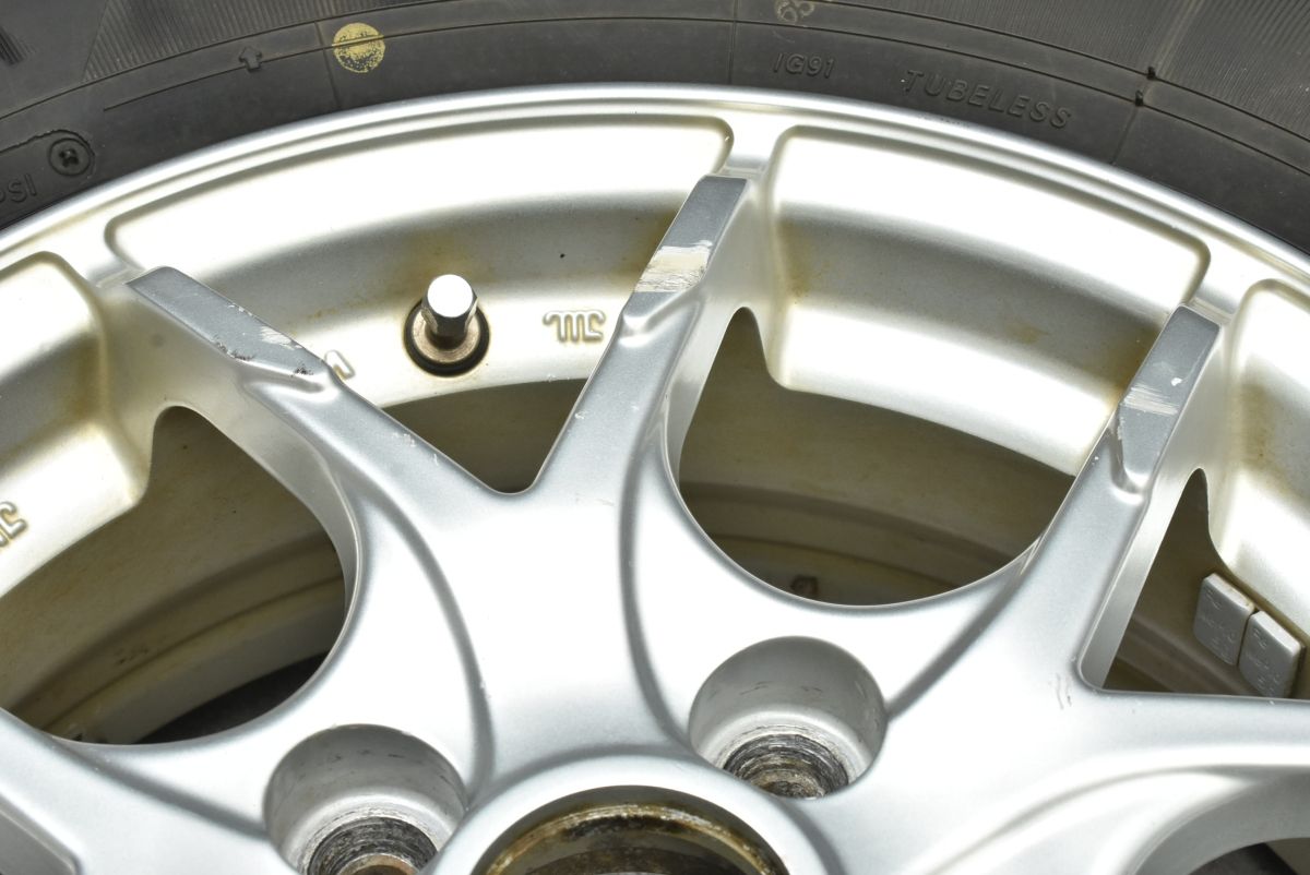 バリ溝】AL 14in 5J +39 PCD100 ヨコハマ アイスガード iG91 165/80R14 