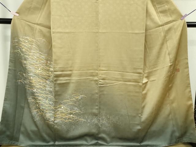 平和屋本店●極上　人間国宝　福田喜三郎　訪問着　刺繍　露芝　暈し染め　金彩　大丸扱い　逸品　未使用　DZAB5948kh6 平和屋本店○極上 人間国宝 福田喜三郎 訪問着 刺繍 露芝 暈し染め