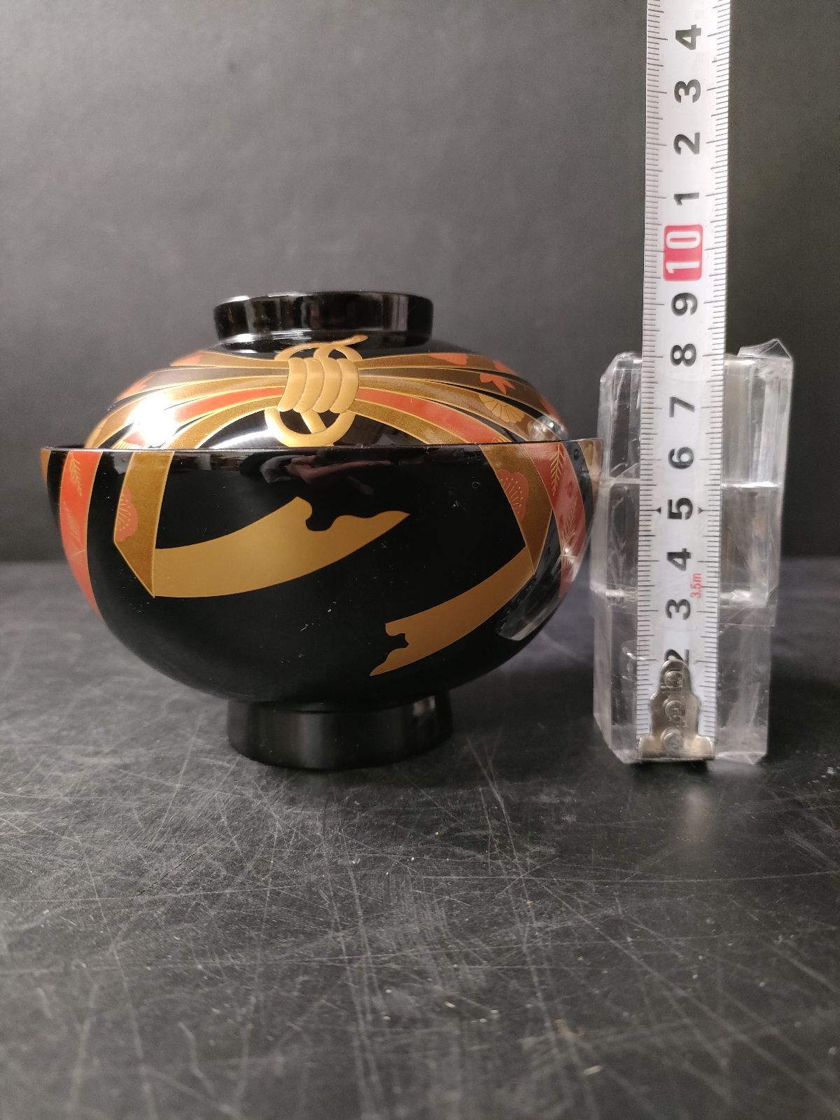 F13-09/輪島塗/のし蒔絵 吸物椀 5客/骨董/漆塗/漆器/吸物椀/蓋茶碗