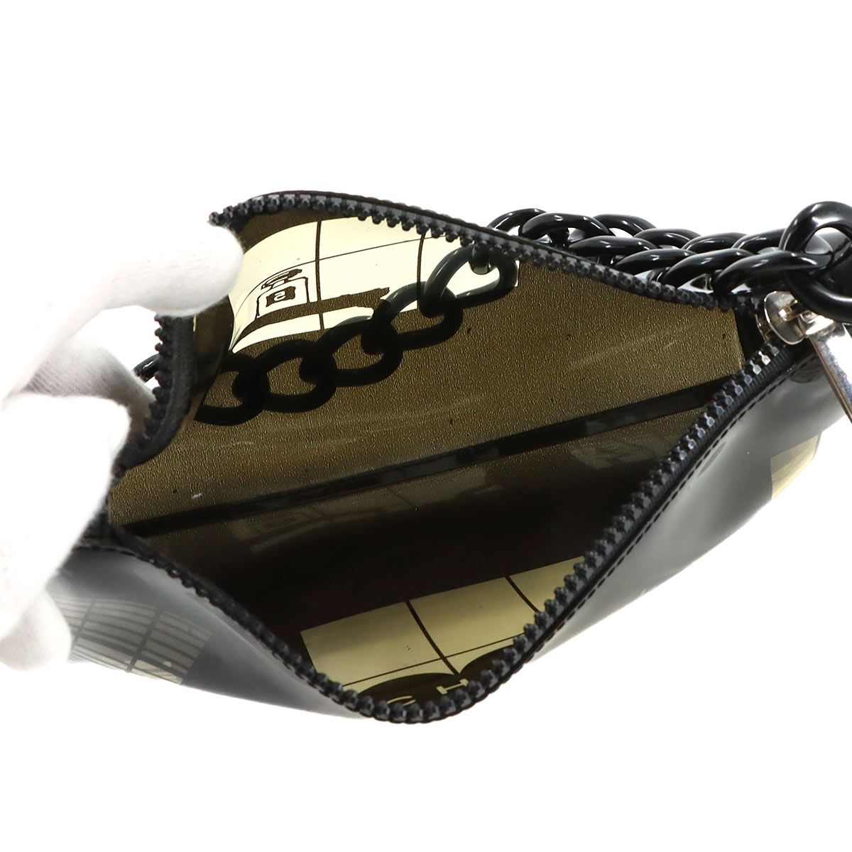 シャネル CHANEL ウィンドウズライン チェーン ショルダー バッグ ビニール プラスチック ブラック クリア ヴィンテージ 90316621 シャネル CHANEL ウィンドウズライン チェーン ショルダー バッグ