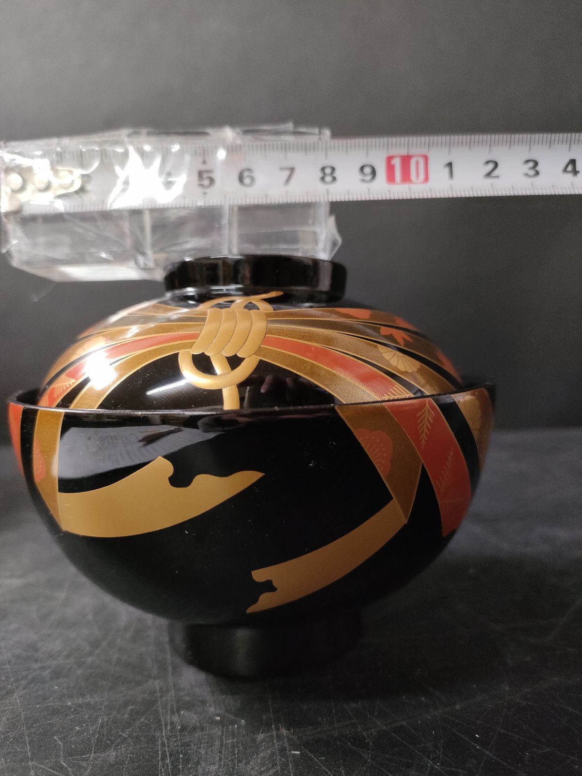 F13-09/輪島塗/のし蒔絵 吸物椀 5客/骨董/漆塗/漆器/吸物椀/蓋茶碗