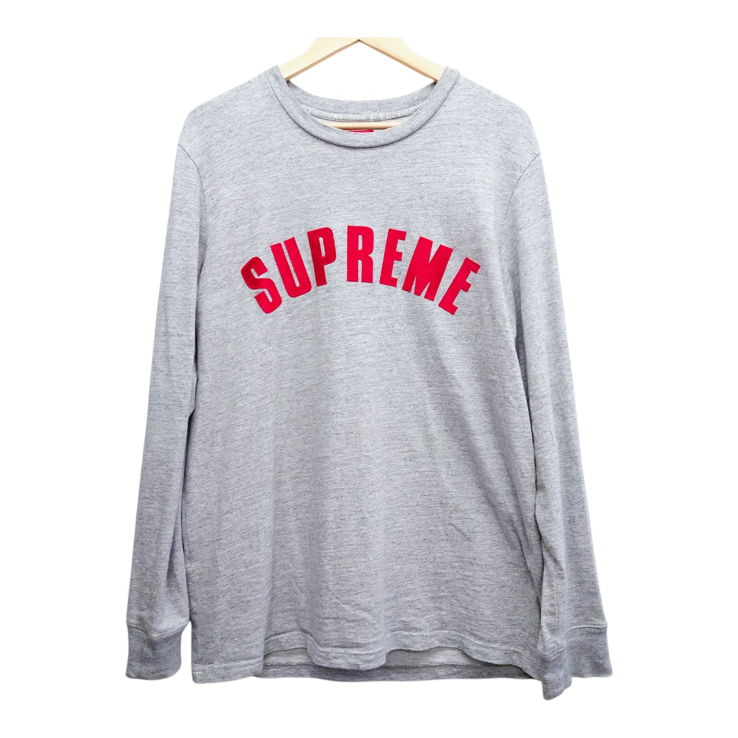 Supreme シュプリーム ロンT 長袖Tシャツ グレー アーチロゴ Lサイズ 