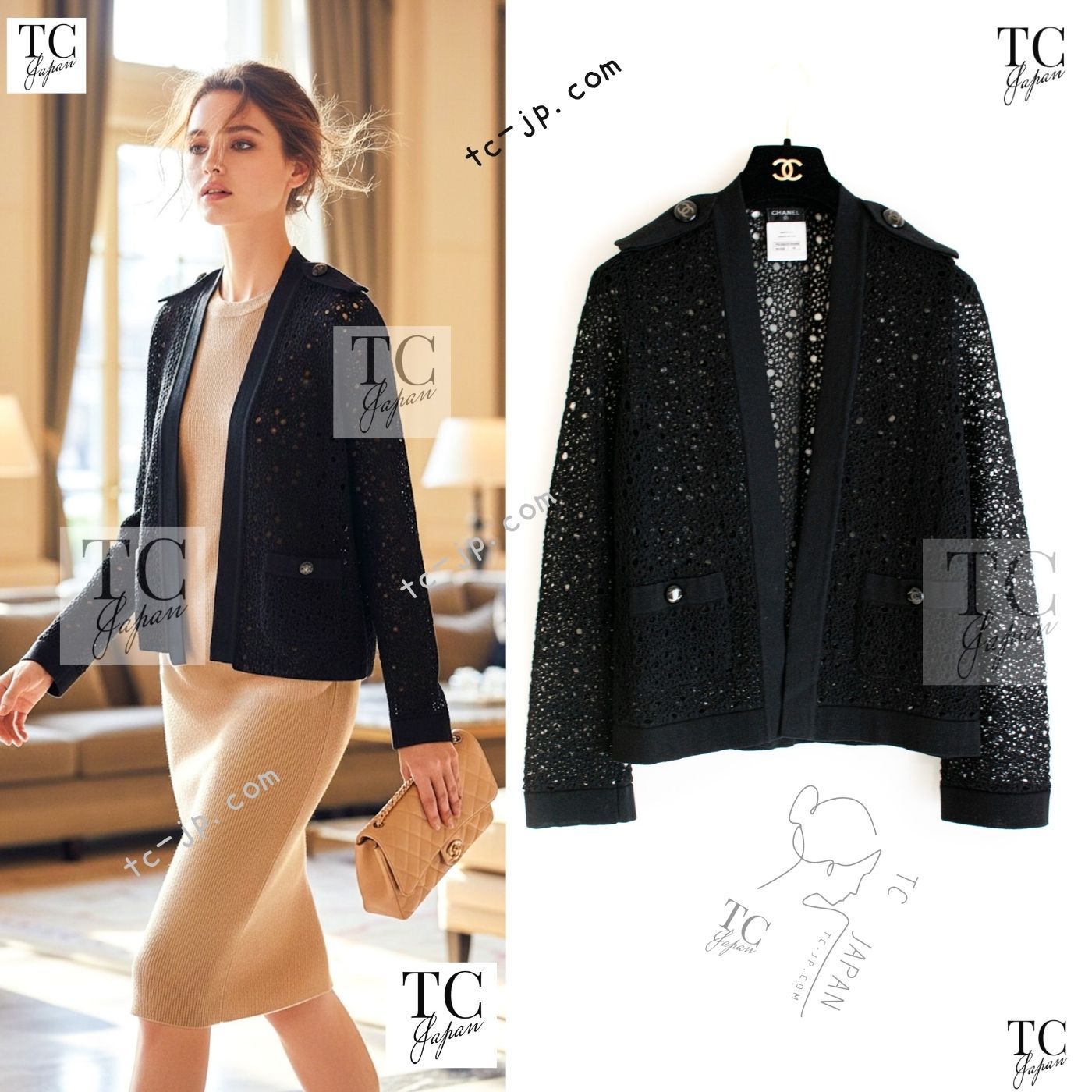 CHANEL シャネル コットン ニット カーディガン 36 CHANEL - CHANEL 