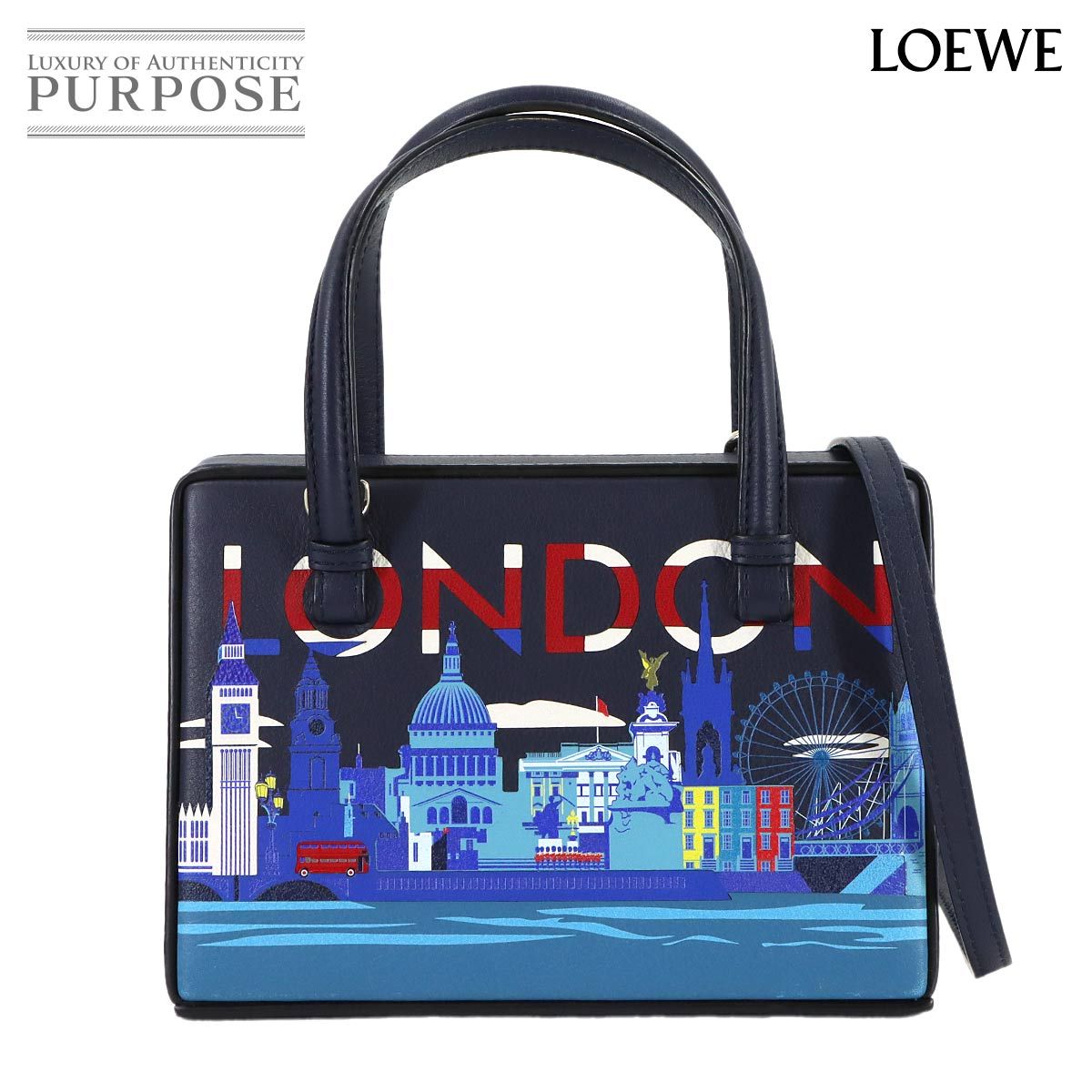 新品同様 ロエベ LOEWE ポスタル スモール シティ ロンドン 2way 