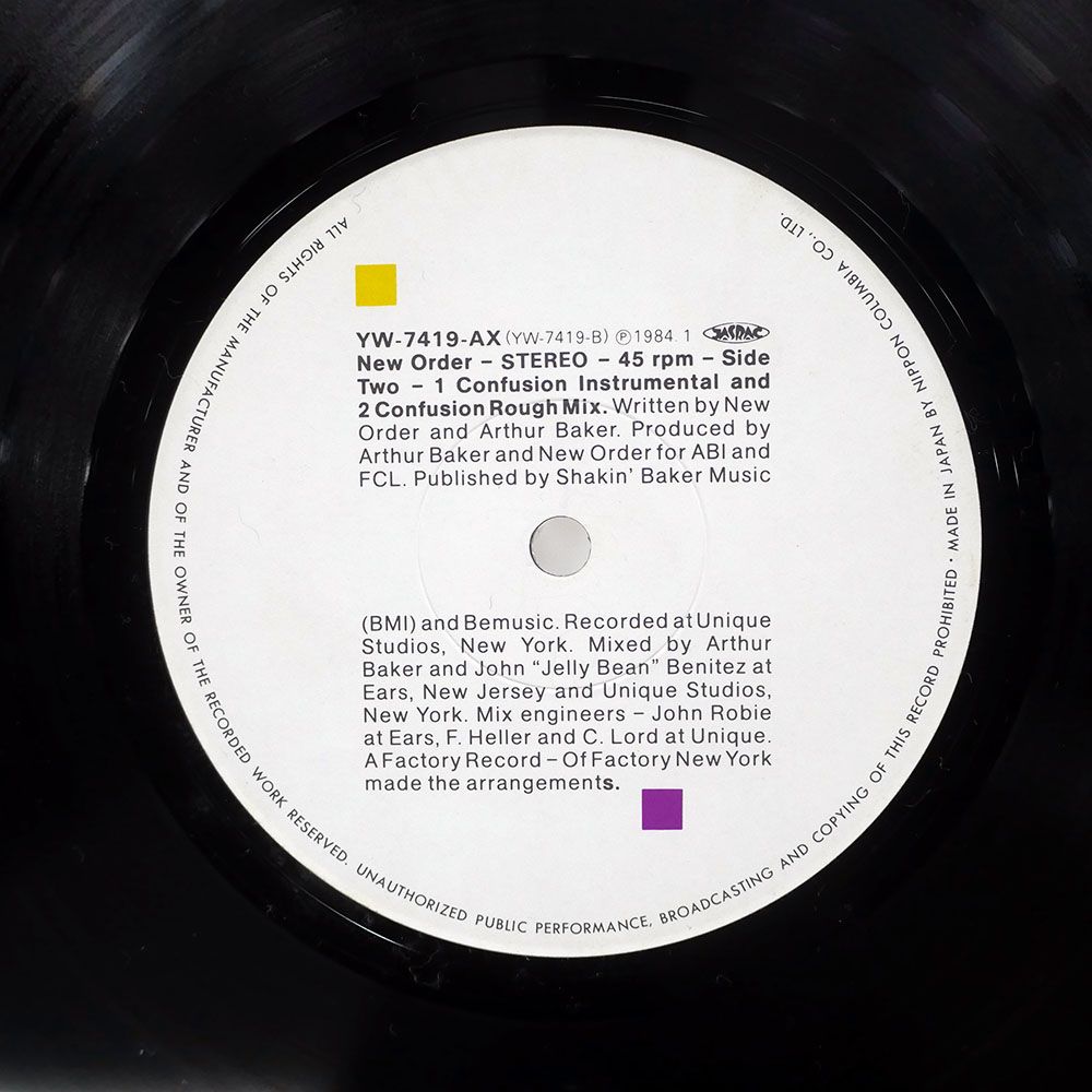 国内盤 NEW ORDER/CONFUSION/FACTORY YW7419AX 12 - メルカリ