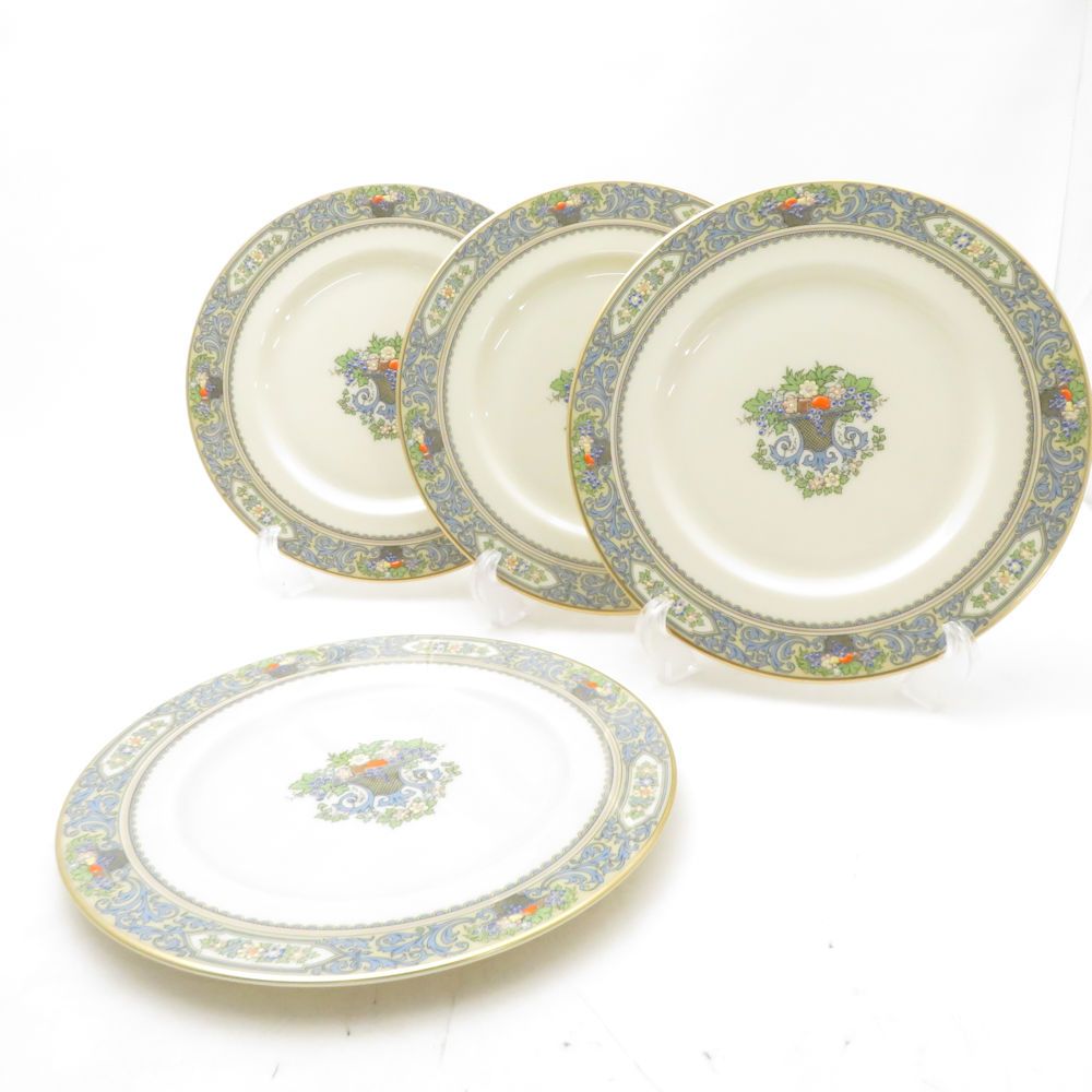 美品 LENOX レノックス オータム 中皿 4枚 セット 21cmプレート 金彩 