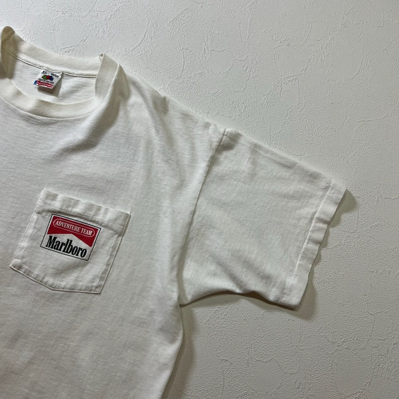 90s USA FRUIT OF THE LOOM シングルステッチ Marlboro 胸ポケット 