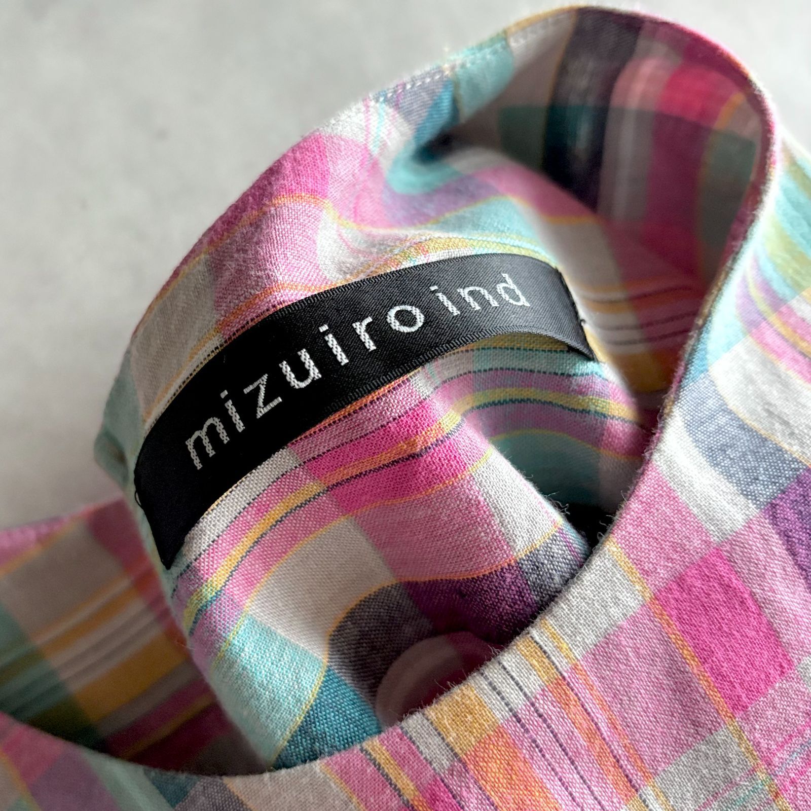 美品 / mizuiroind ミズイロインド / マドラスチェック フレア