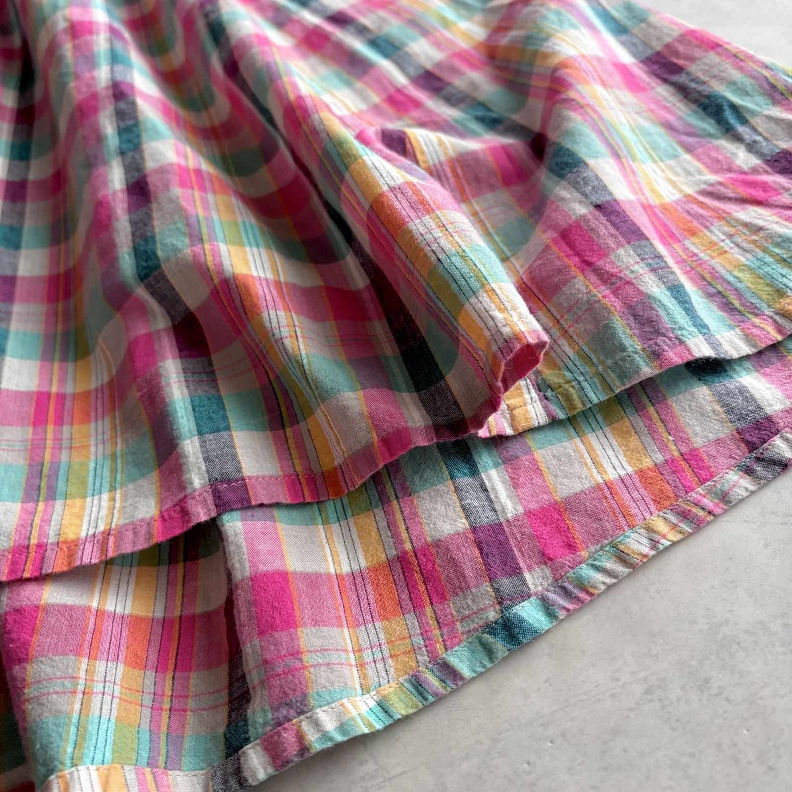 美品 / mizuiroind ミズイロインド / マドラスチェック フレア