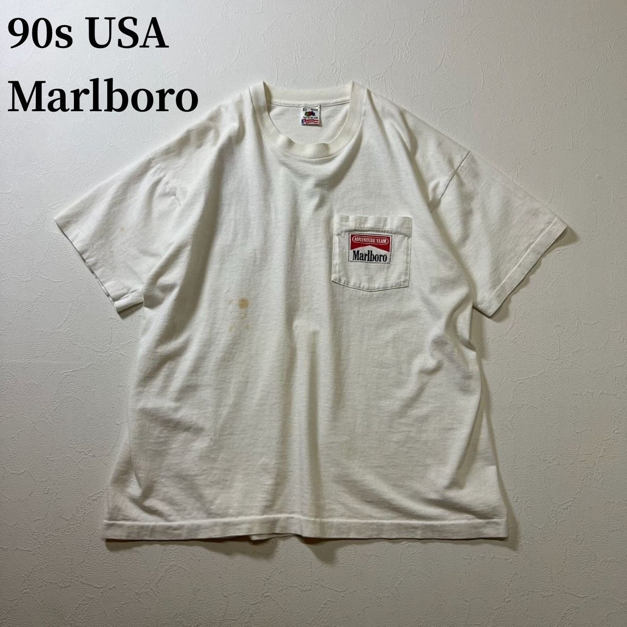 90s USA FRUIT OF THE LOOM シングルステッチ Marlboro 胸ポケット 