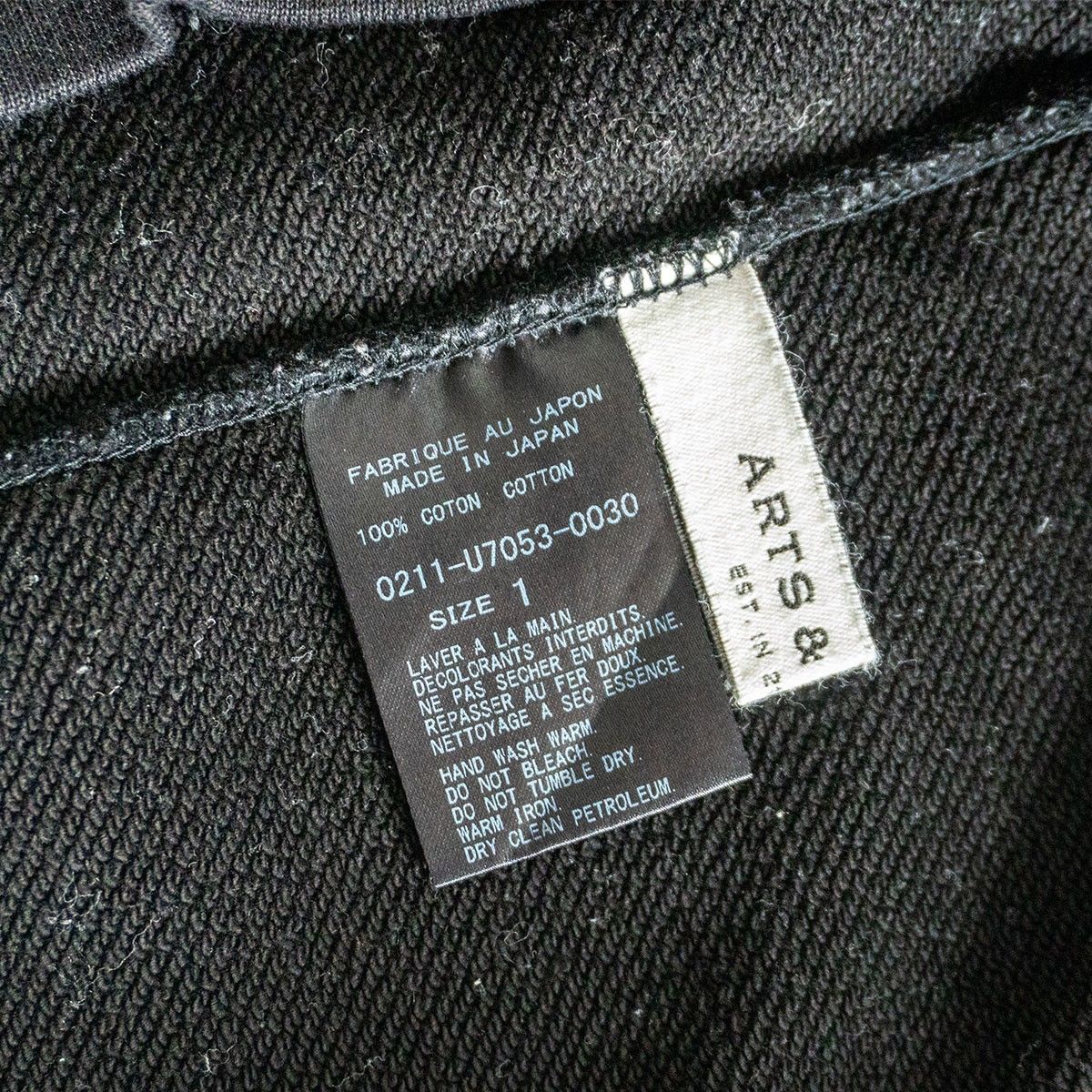 【美品】ARTS&SCIENCE 【ルーズシルエット スウェット】1 ブラック アーツ＆サイエンス 26040053 美品】ARTS&SCIENCE 【ルーズシルエット スウェット】1 ブラック