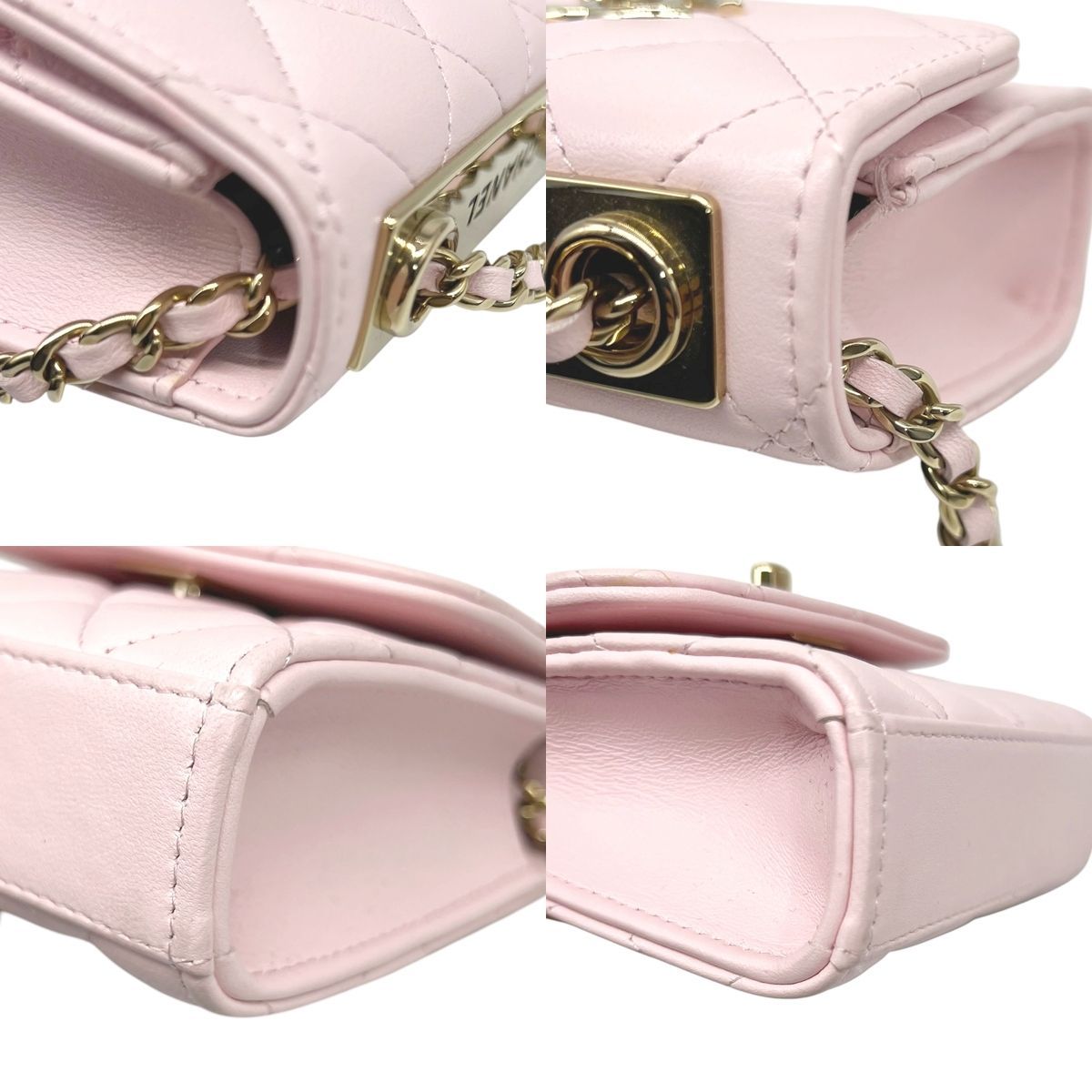 【中古】 CHANEL シャネル ミニトレンディCC チェーンショルダーバッグ 32番台 ラムスキン ピンクゴールド金具 レディース 25020240 SA 中古】 CHANEL シャネル ミニトレンディCC チェーンショルダーバッグ