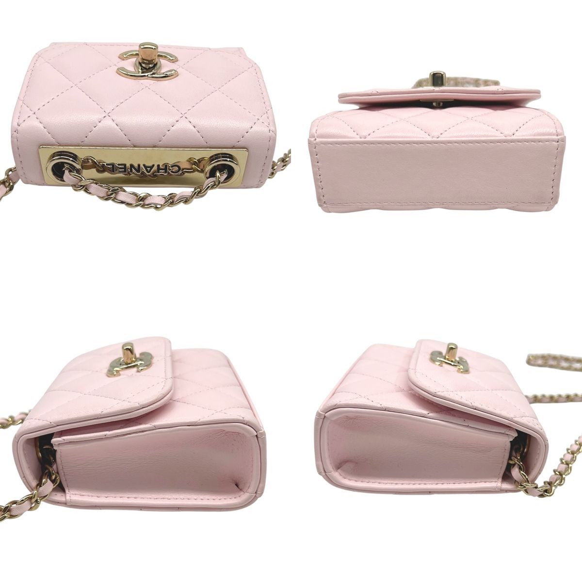 【中古】 CHANEL シャネル ミニトレンディCC チェーンショルダーバッグ 32番台 ラムスキン ピンクゴールド金具 レディース 25020240 SA 中古】 CHANEL シャネル ミニトレンディCC チェーンショルダーバッグ