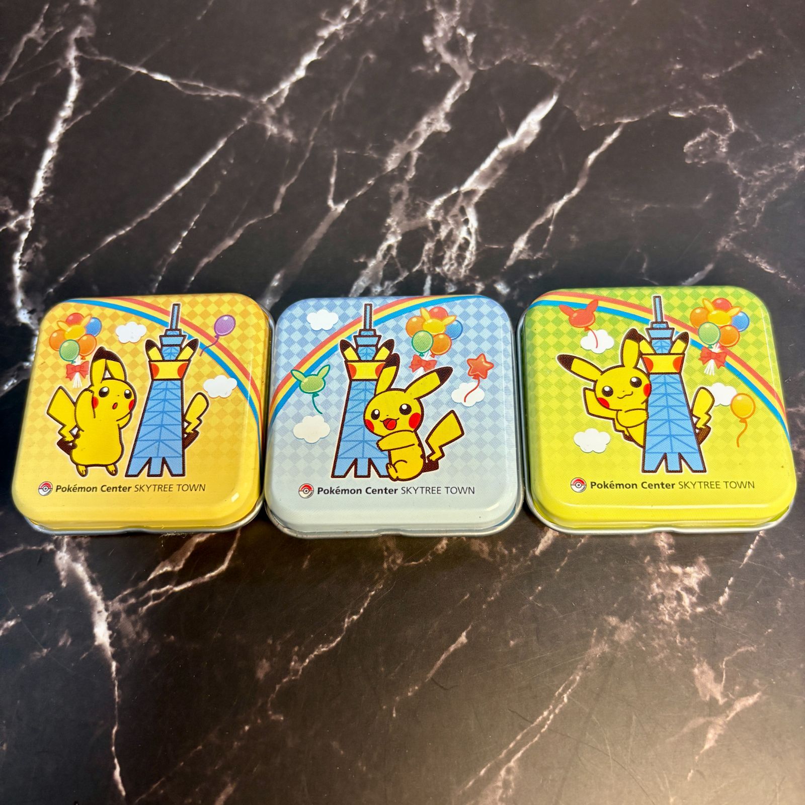 希少】ポケモンセンター スカイツリータウン限定 ピカチュウ プチ缶 3 