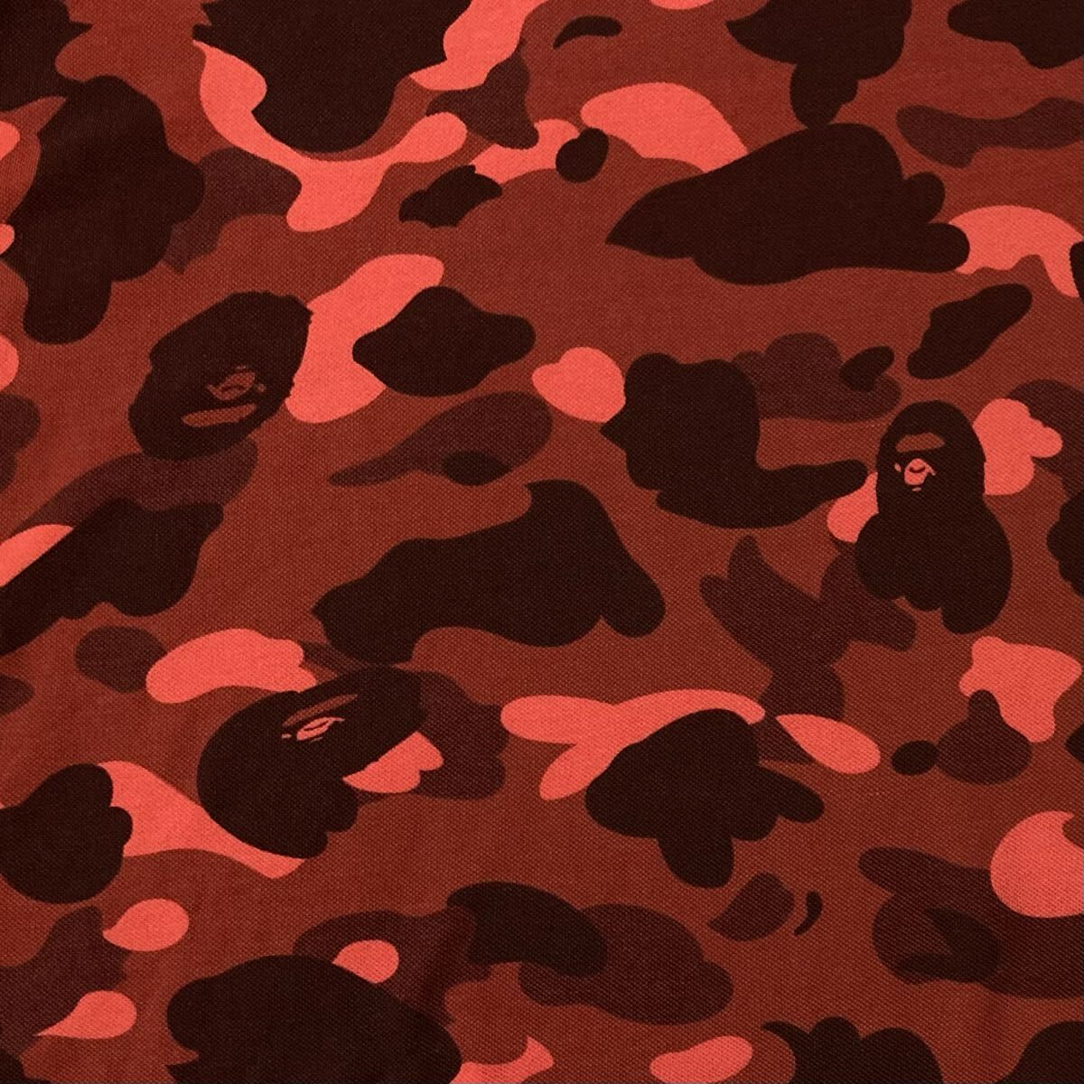 RED CAMO APE HEAD LOGO ポロシャツ Lサイズ a bathing ape BAPE