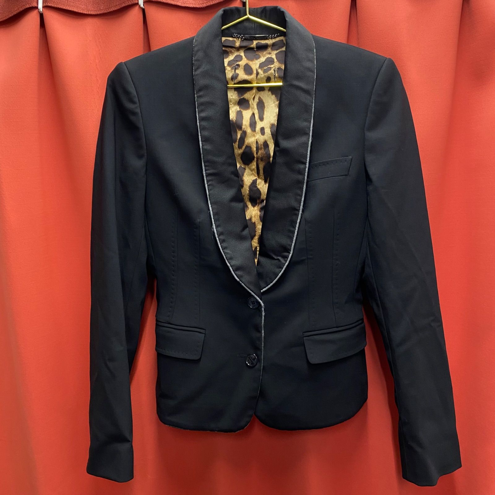 大きいサイズ　DOLCE&GABBANA 　テーラードジャケット　レザー　40 Dolce & Gabbana ドルガバ テーラードジャケット 40 大きいサイズ