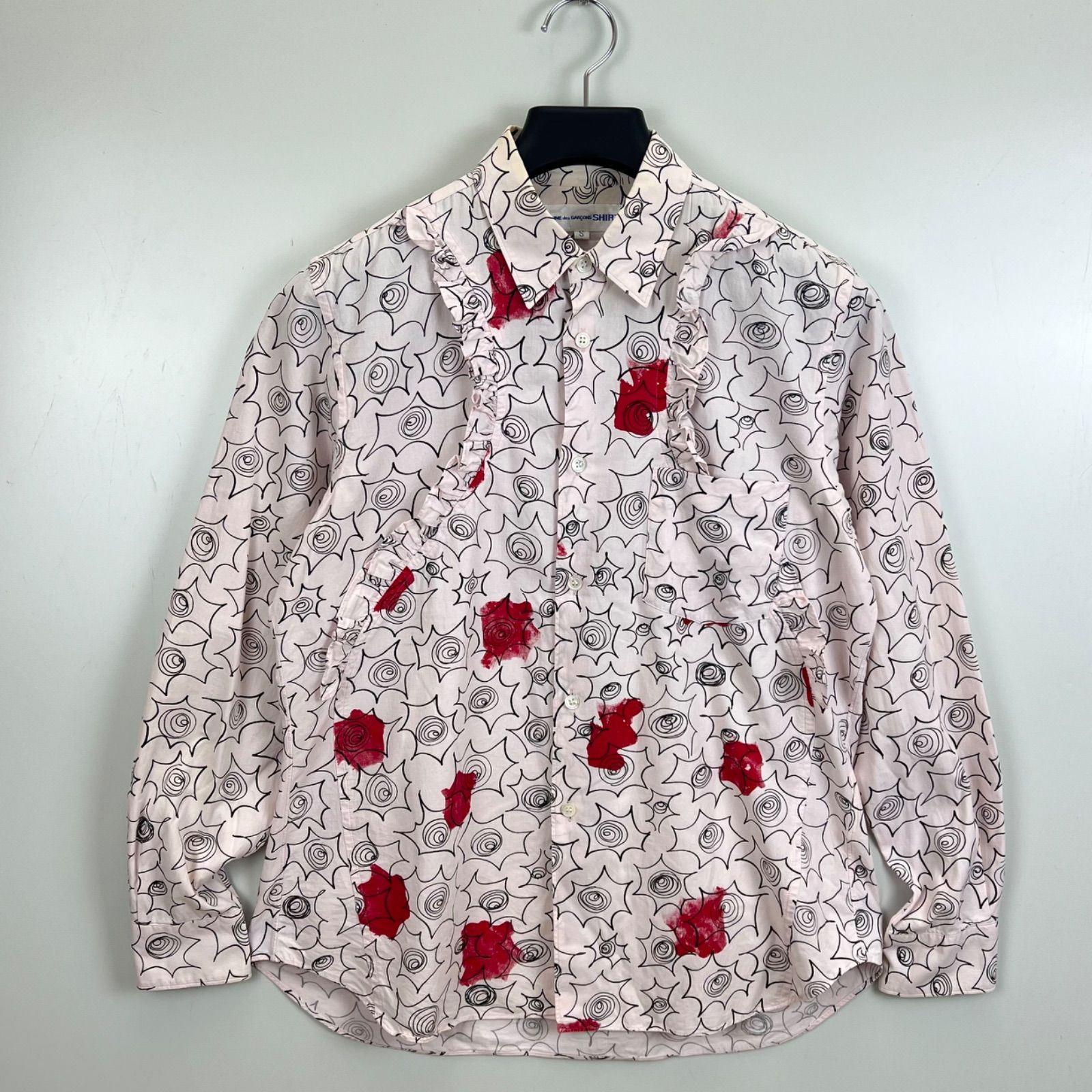 COMME des GARCONS SHIRT CDG graphic frill shirts S W12143 