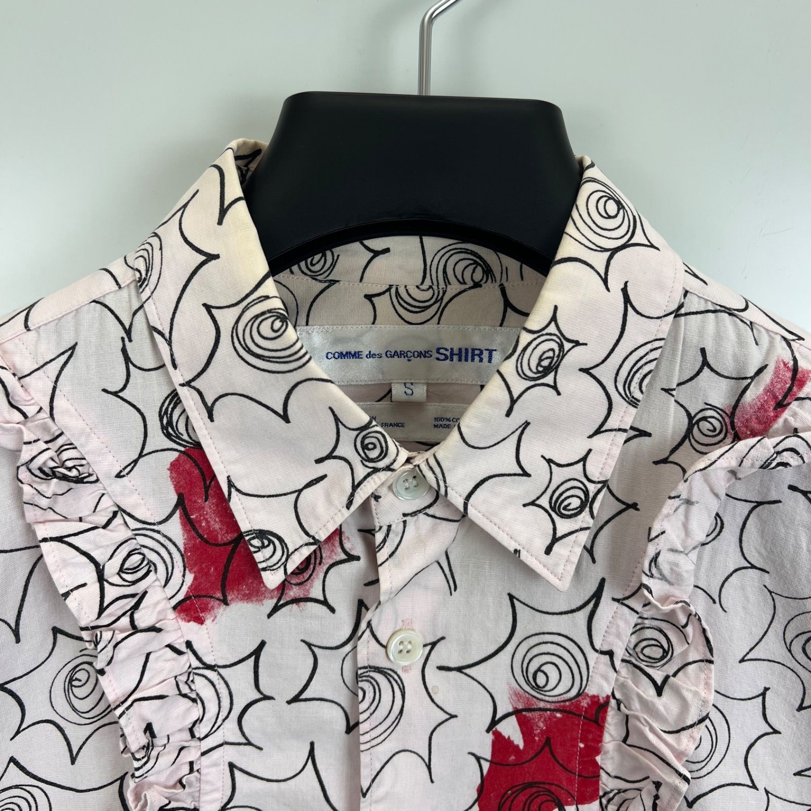COMME des GARCONS SHIRT CDG graphic frill shirts S W12143