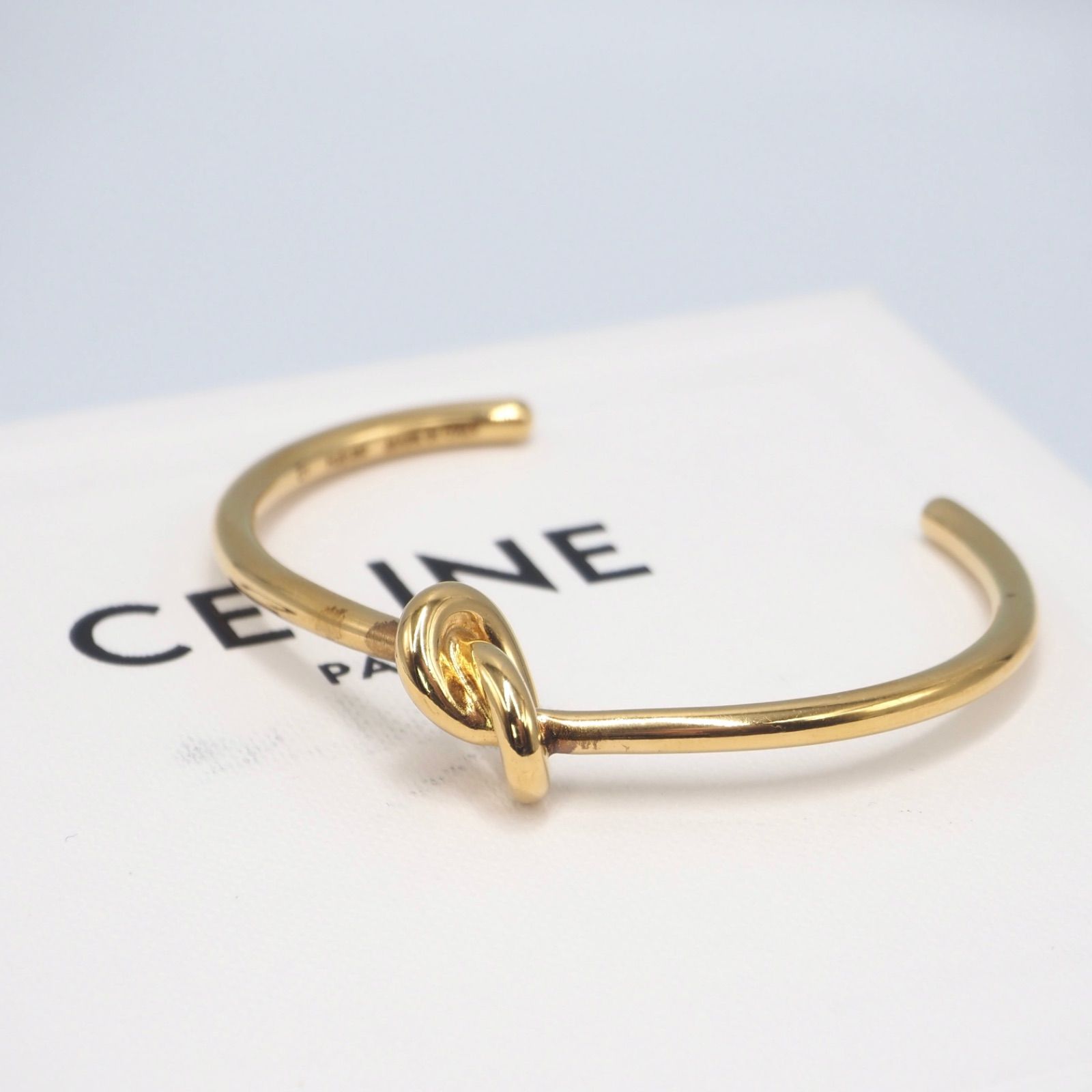 現行品】CELINE ノット エクストラシン ブレスレット ゴールド GP