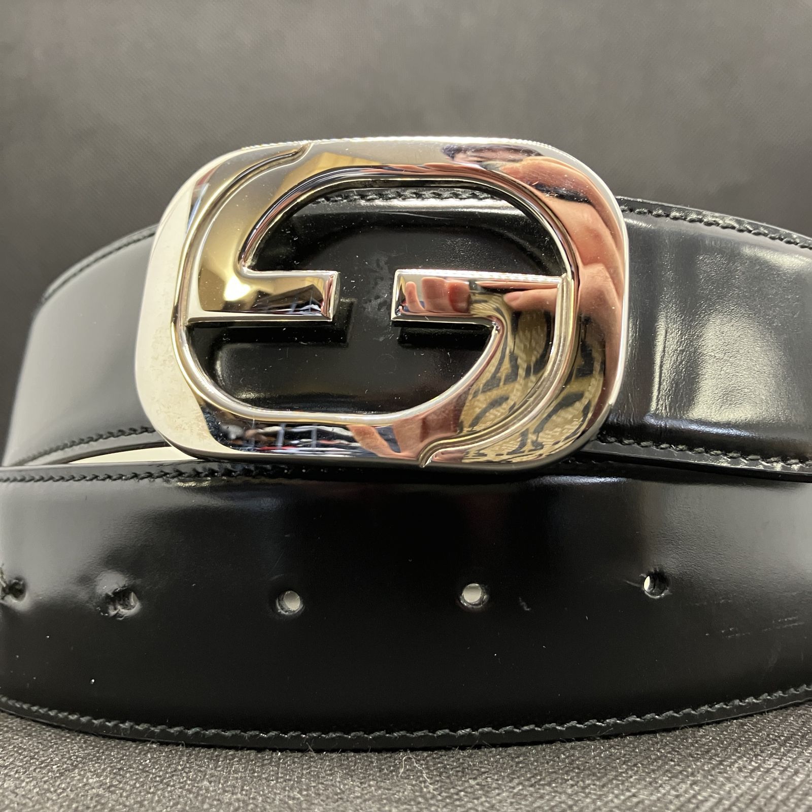 GUCCI グッチ ベルト ロゴ金具 ブラック系 4156 - メルカリ