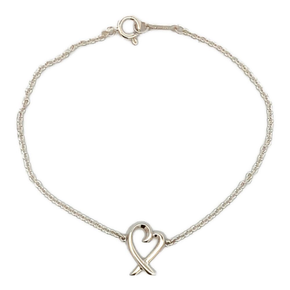 美品 TIFFANY ティファニー ラビングハート ブレスレット Sv925-1.6g 