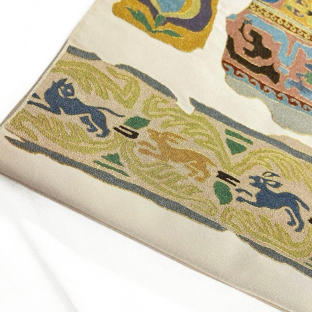 中国蘇州刺繍 袋帯 金駒刺繍 鳥 猫 兎 馬 人物文様 着物 033b p - メルカリ