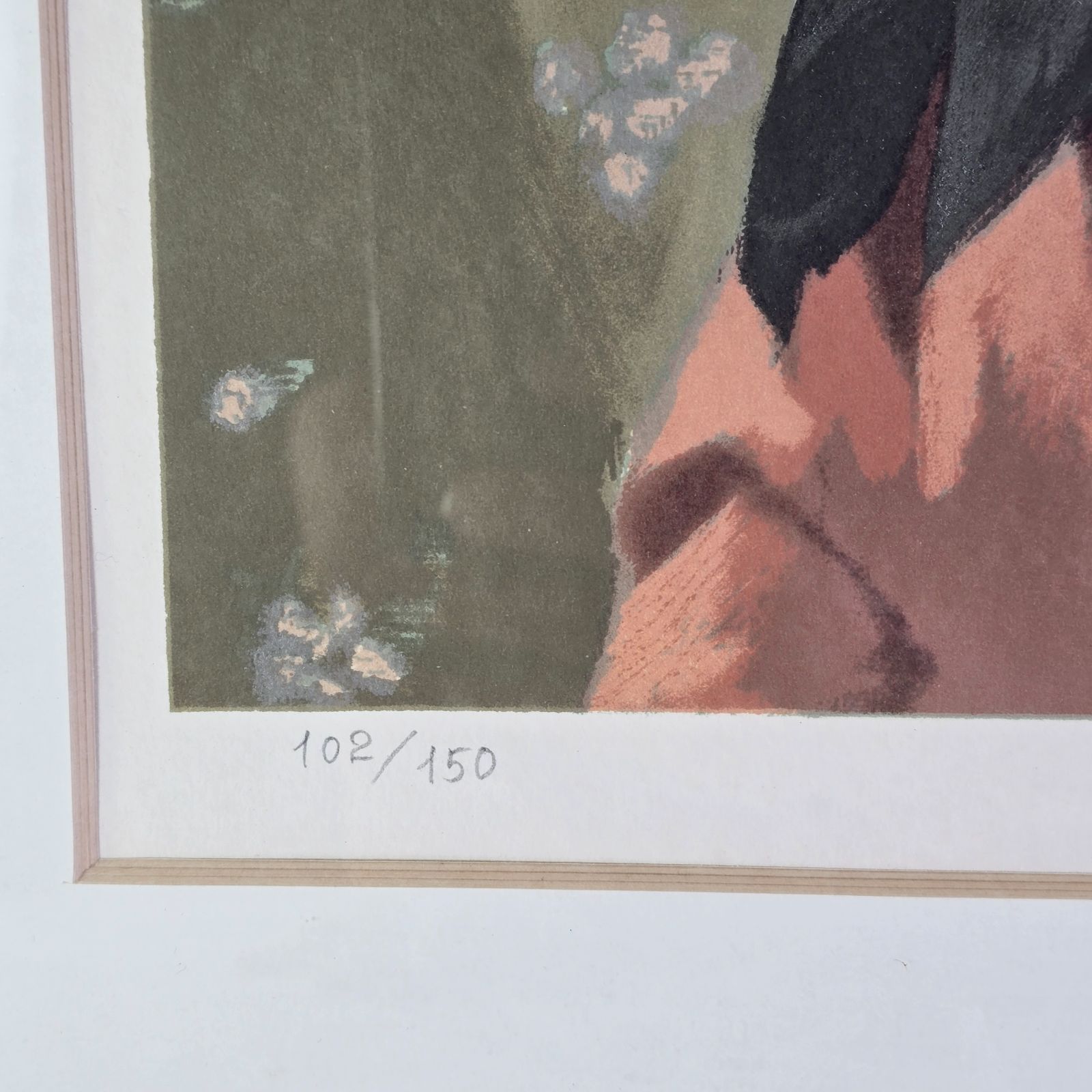 中村清治　【静物画】lithograph 150限定 リトグラフ 人気実力作家・中村 清治 ネッカチーフをした婦人 102/150