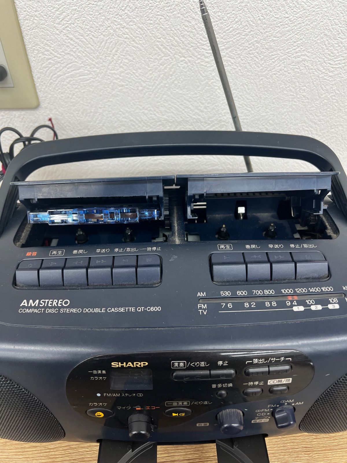 4 【通電動作確認済み】 シャープ SHARP QT-C600 CDラジカセ