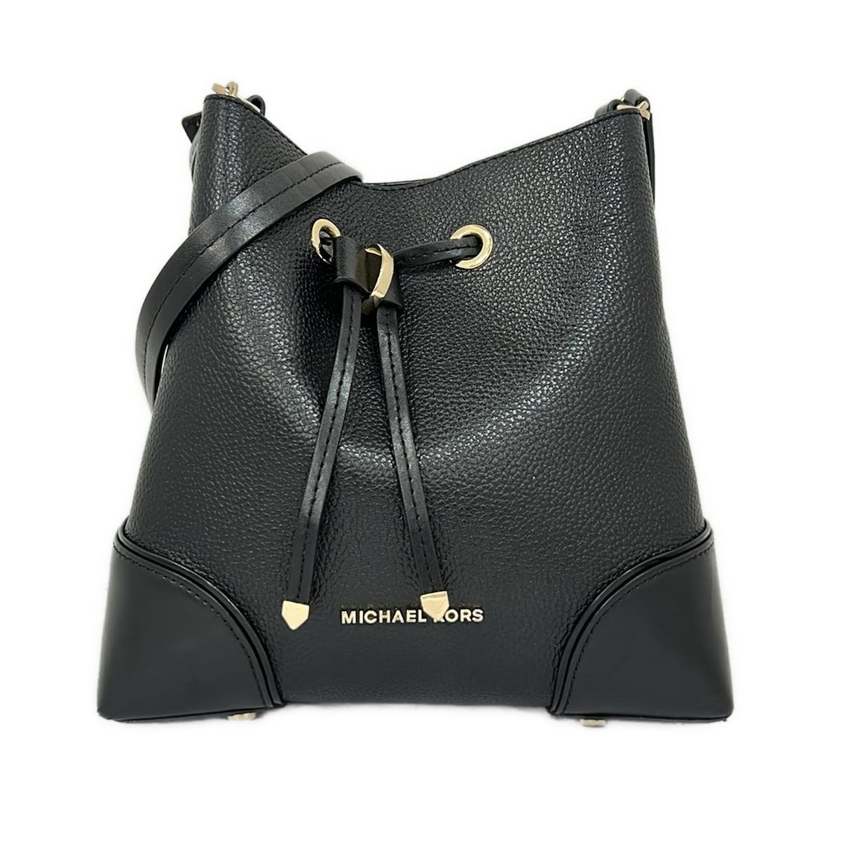 MICHAEL KORS(マイケルコース) ショルダーバッグ - 黒 巾着型 レザー 