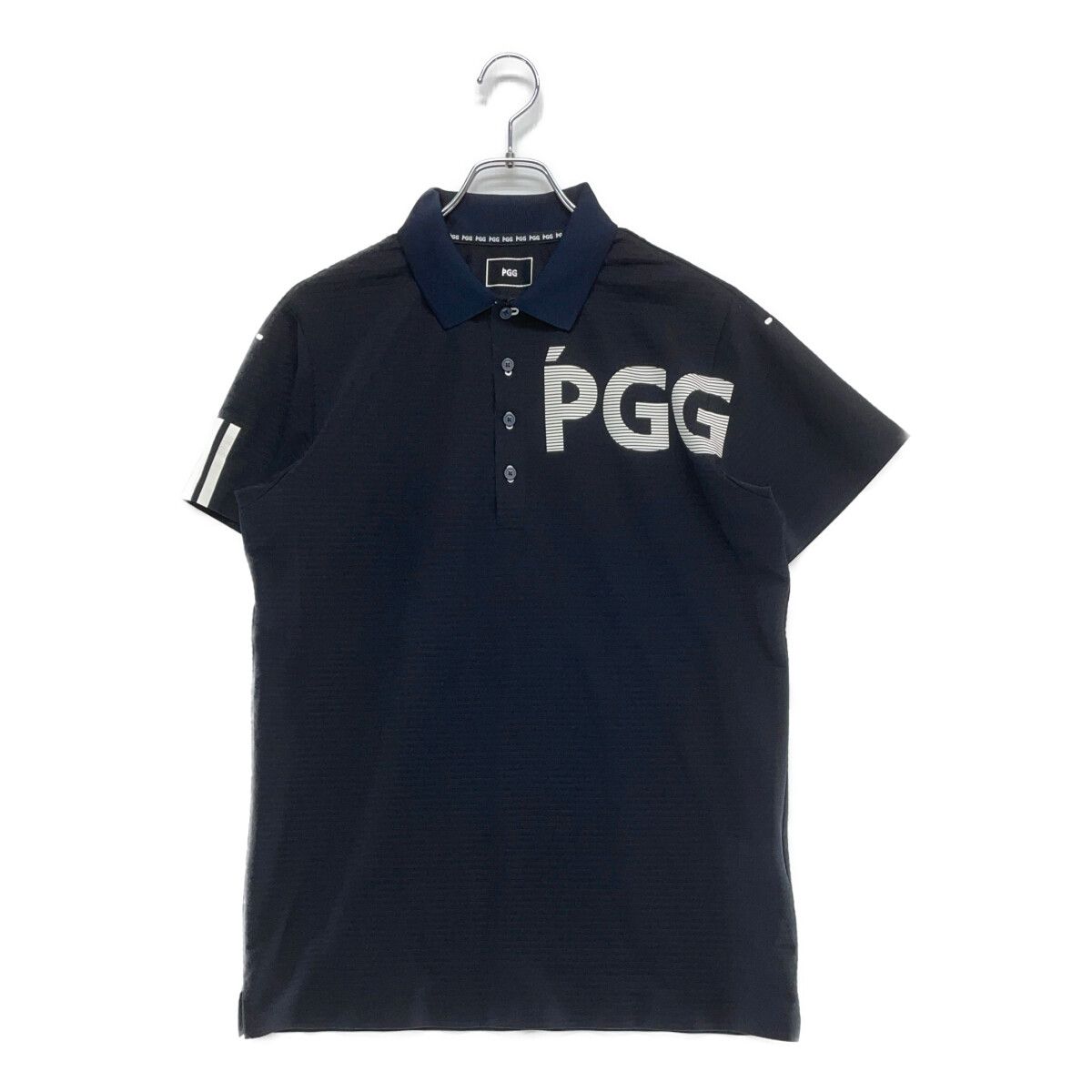 PGG ネイビー ポロシャツ 半袖 中古 メンズ ピージージー PGG 半袖ポロシャツ 5(L) 紺 ネイビー