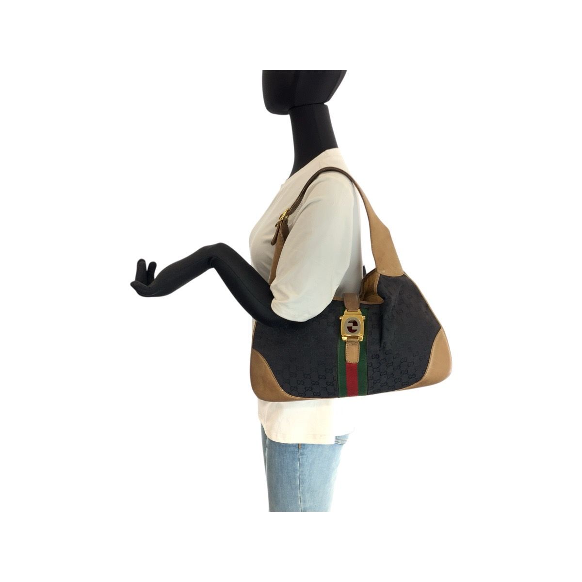 GUCCI グッチ シェリーライン ブラック ブラウン ゴールド金具 GG 