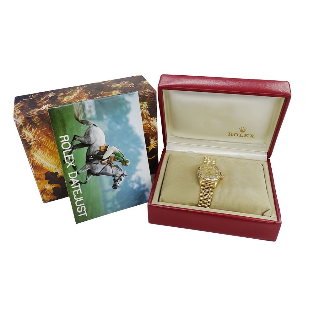 ロレックス ROLEX デイトジャスト 69178MR S番 時計 レディース ブランド ミリヤード ダイヤモンド 自動巻き AT 750YG 18K 金無垢 ゴールド OH・ 磨き済み 【中古】 ロレックス ROLEX デイトジャスト 69178MR S番 時計 レディース