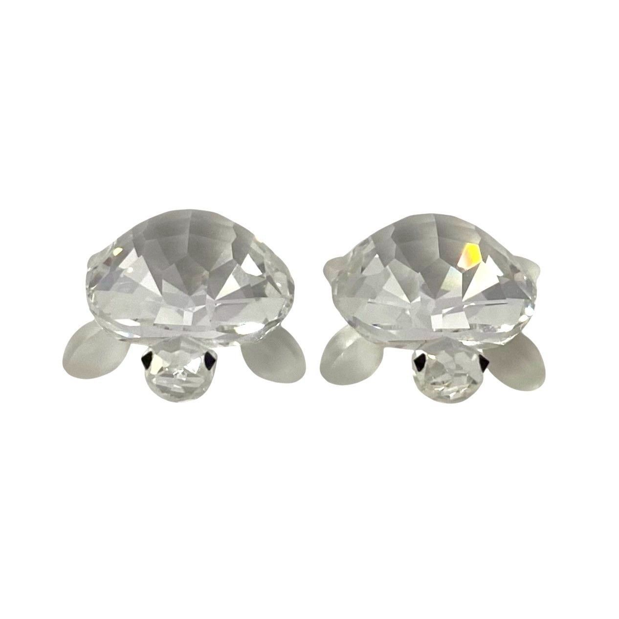 SWAROVSKI】子ガメ 2匹セット 220960 クリスタル 亀 ガラス 置物