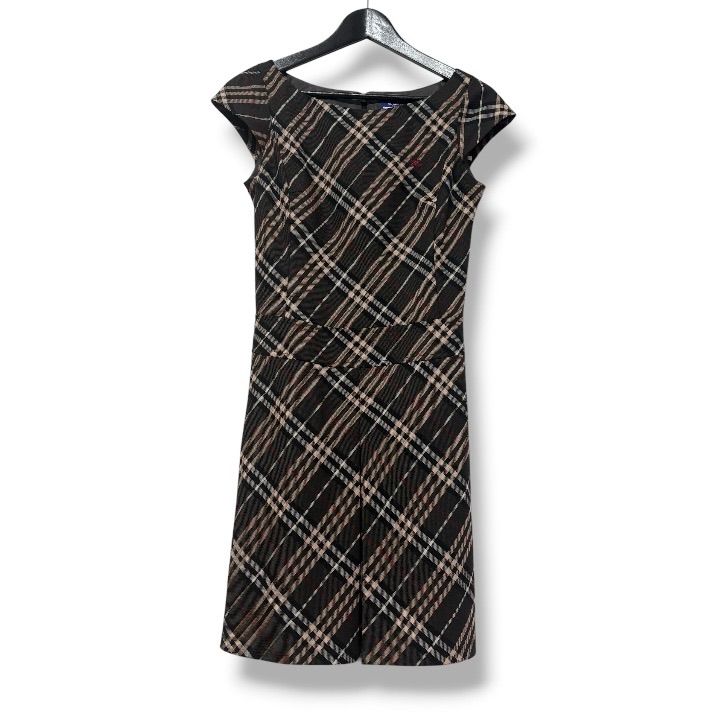 BURBERRY BLUE LABEL Nova Check Sleeveless Dress Belted Vintage Y2K