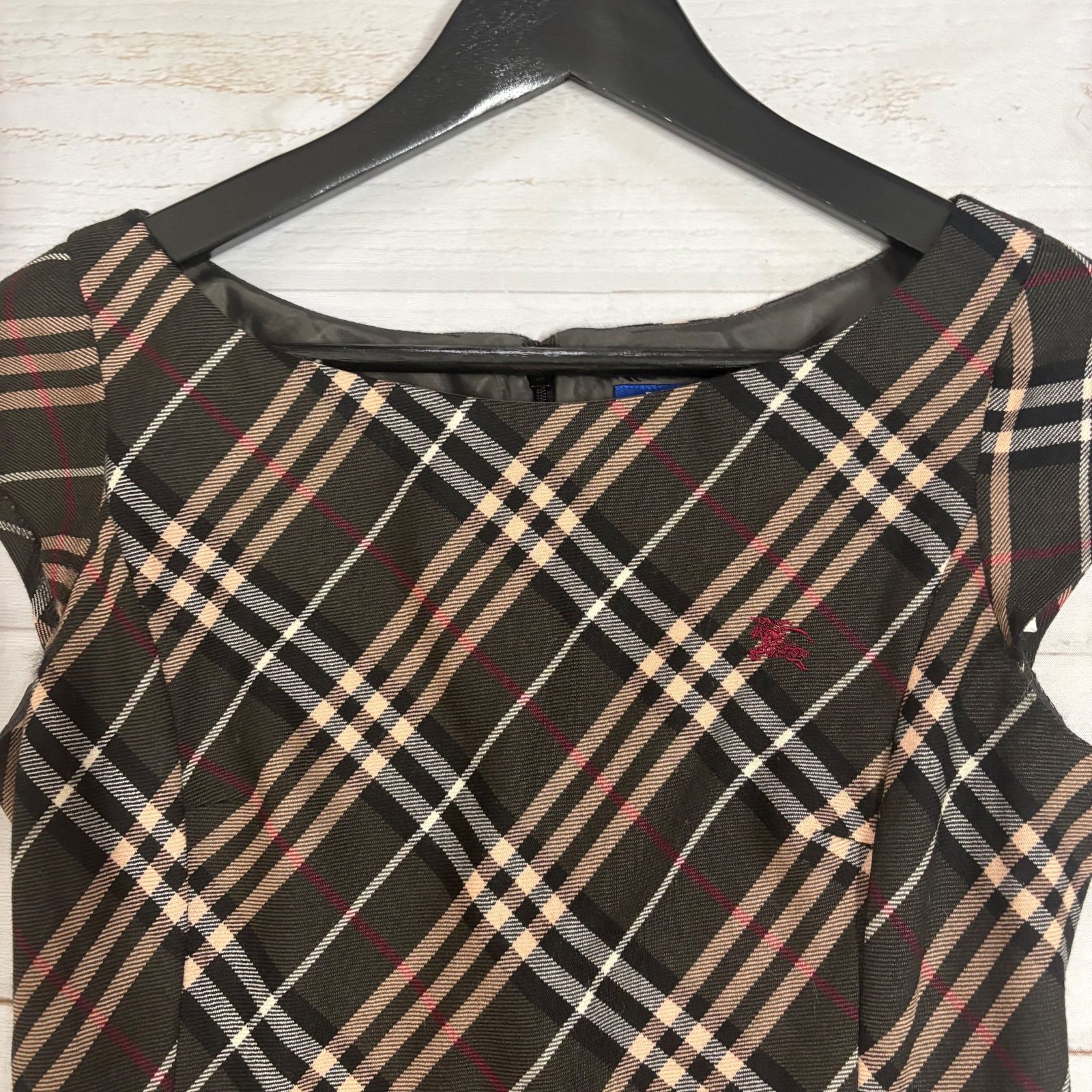 BURBERRY BLUE LABEL Nova Check Sleeveless Dress Belted Vintage Y2K