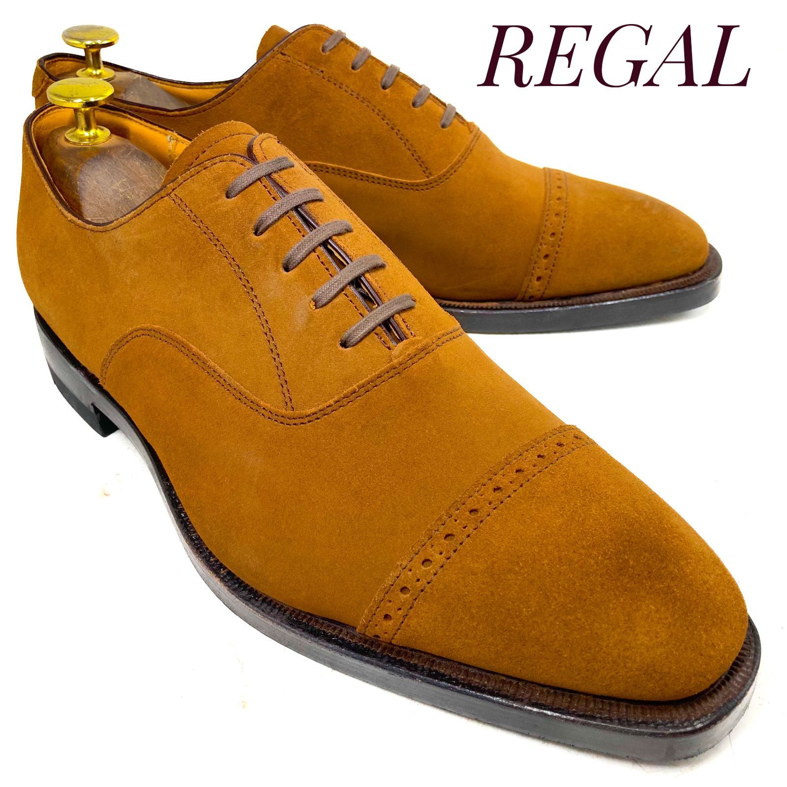 未使用・展示品】REGAL リーガル スウェード ストレートチップ Y205 茶 