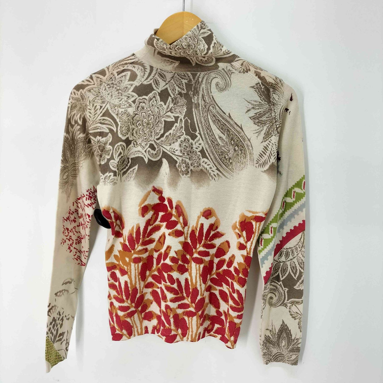 美品✨エトロ　シルクカシミヤ　ハイネックニット　薄手　ハイゲージ　L相当　42 エトロ ETRO シルクカシミヤ ハイネック ニット レディース EUR：42
