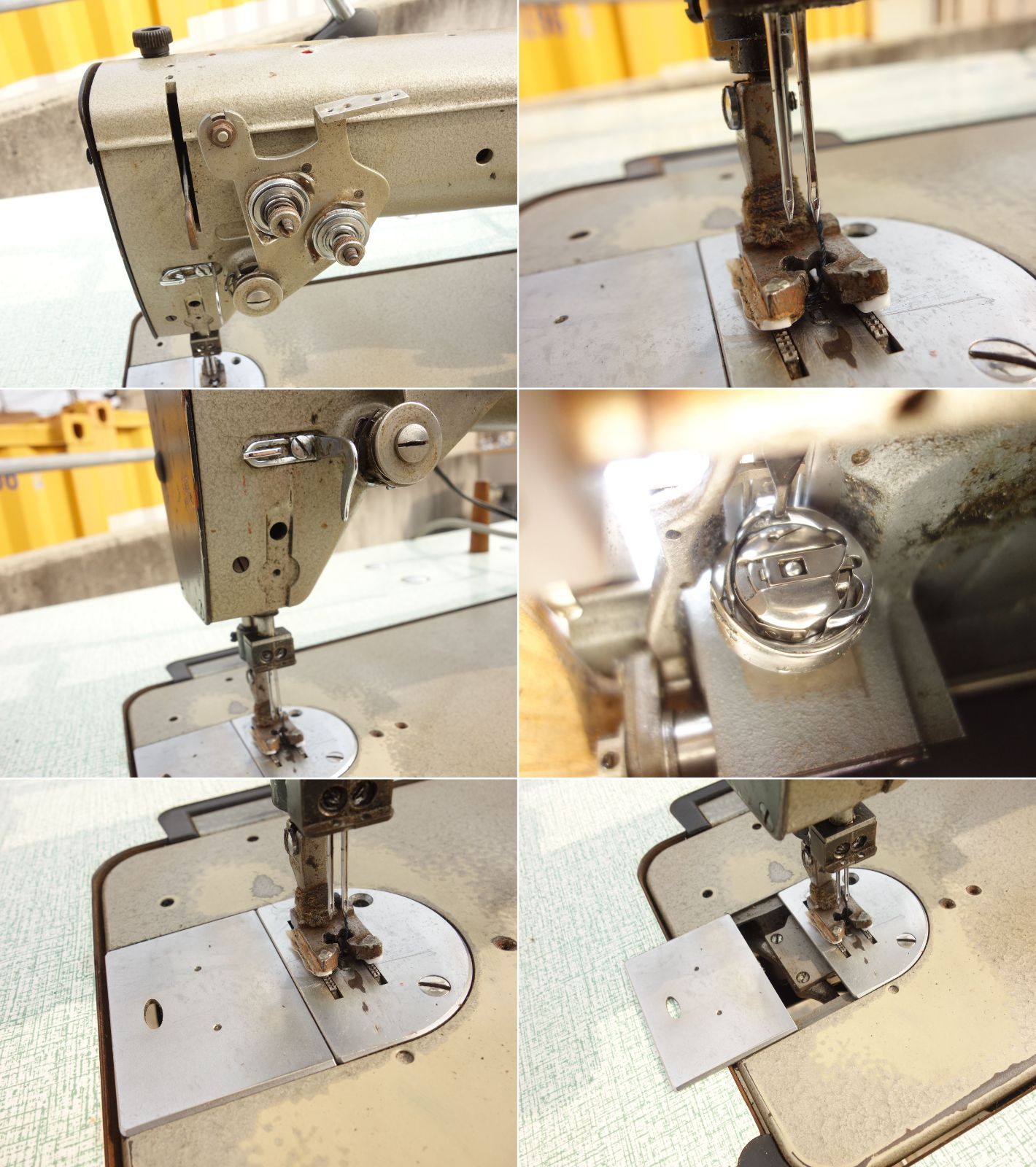 1946年 トヨタアンティークミシン アイシン工業製 中古】K▽トヨタ アイシン精機 工業用ミシン 2本針 水平釜 100V LZ2