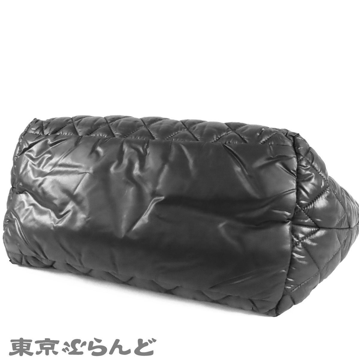 シャネル CHANEL コココクーン PM ブラック 黒 シルバー金具 ナイロン 