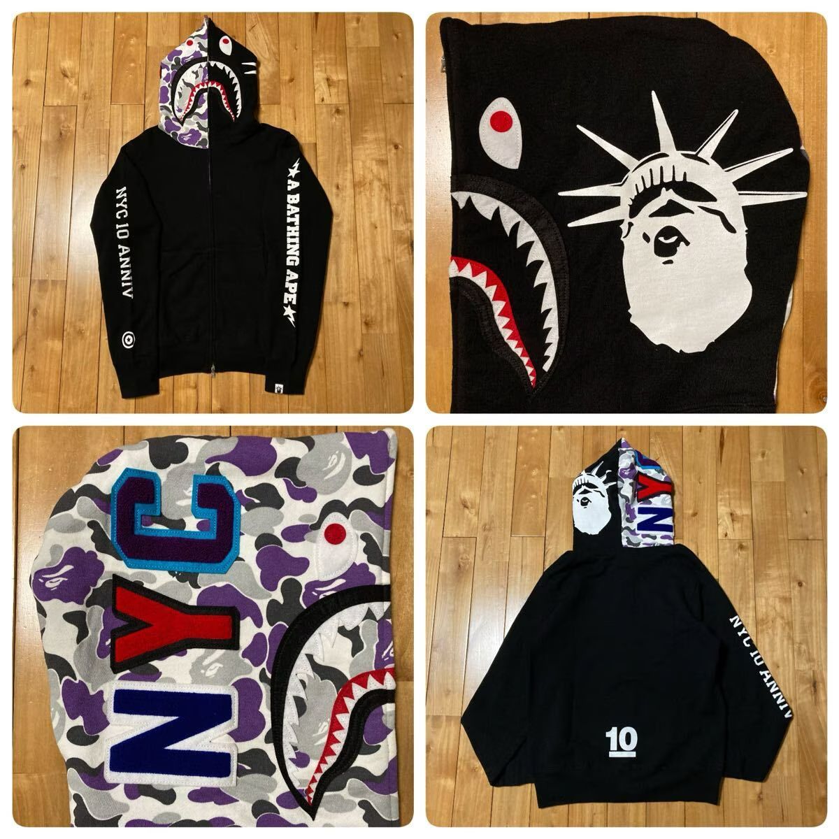 ☆美品☆ NYC 10周年 シャーク パーカー Mサイズ shark full zip 