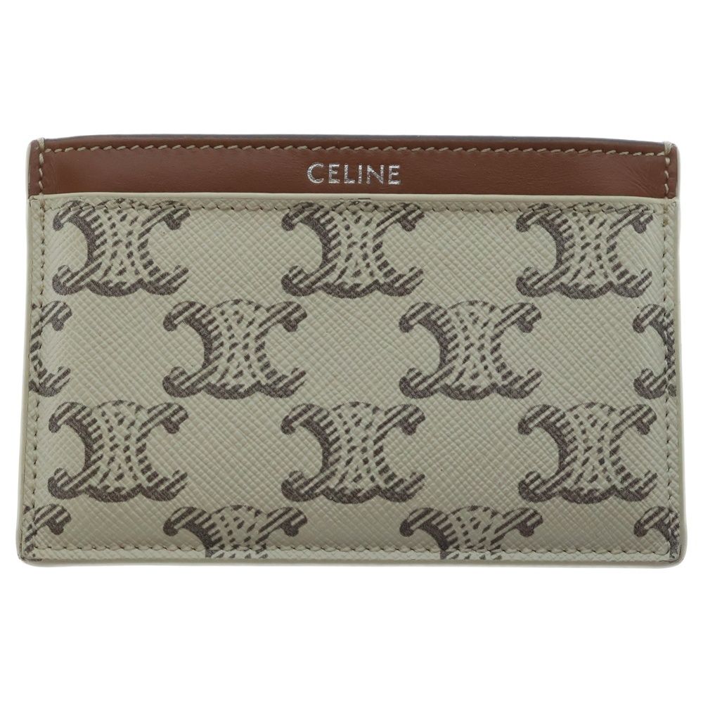 CELINE (セリーヌ) トリオンフ PVC レザー カードケース アイボリー 
