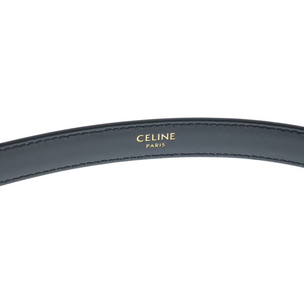 CELINE (セリーヌ) トリオンフ バックル レザー ナローベルト ゴールド