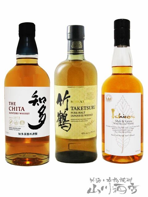 ウイスキー3本セット 知多 + 竹鶴 + イチローズ モルト【 9032
