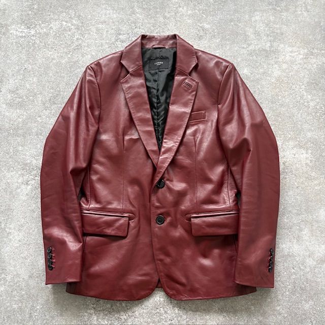 貿易保証 美品 LIUGOO リューグー ラムレザー ジャケット ブラウン XL