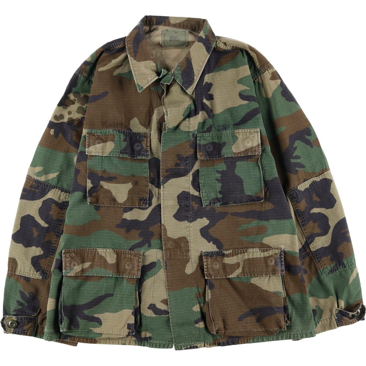 古着 90年代 米軍実品 迷彩柄 ウッドランドカモ リップストップ B.D.U 