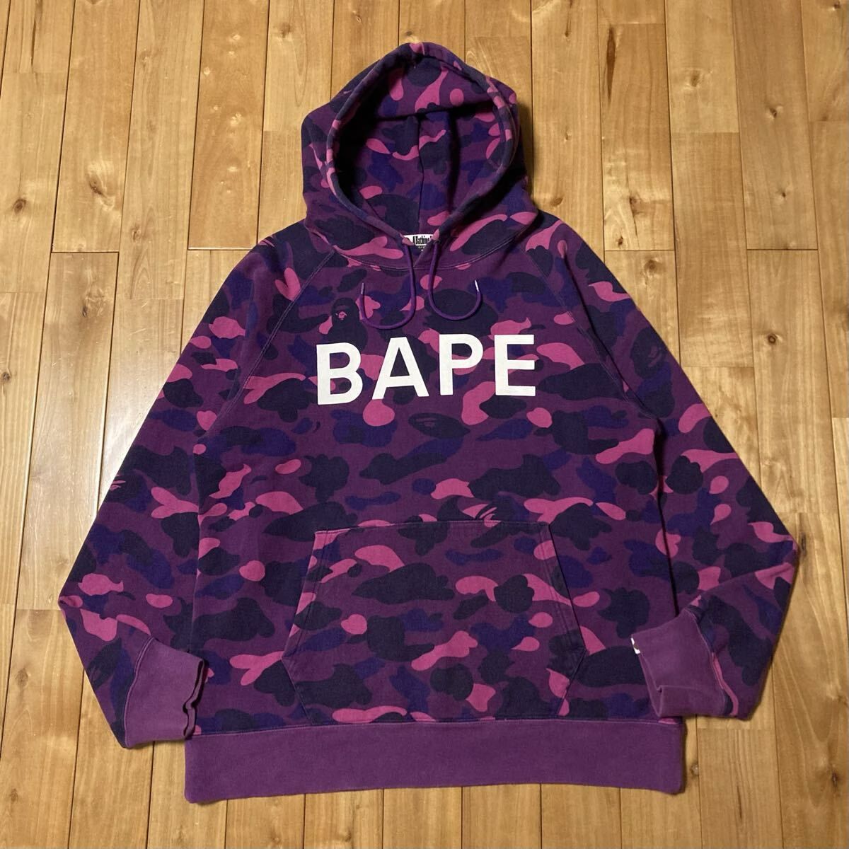 ☆XL☆ BAPE LOGO プルオーバー パーカー a bathing ape purple camo 