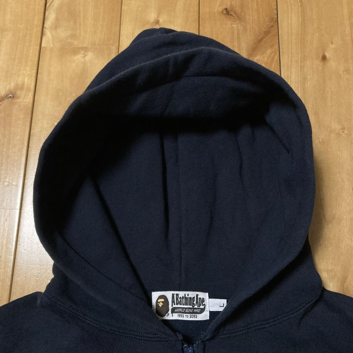 BAPE HEAD LOGO ジップ パーカー Lサイズ ネイビー a bathing ape zip